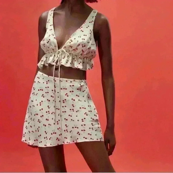 NWT Zara Cherry Mini Skirt 100% Viscose
Size Large - Picture 3 of 7